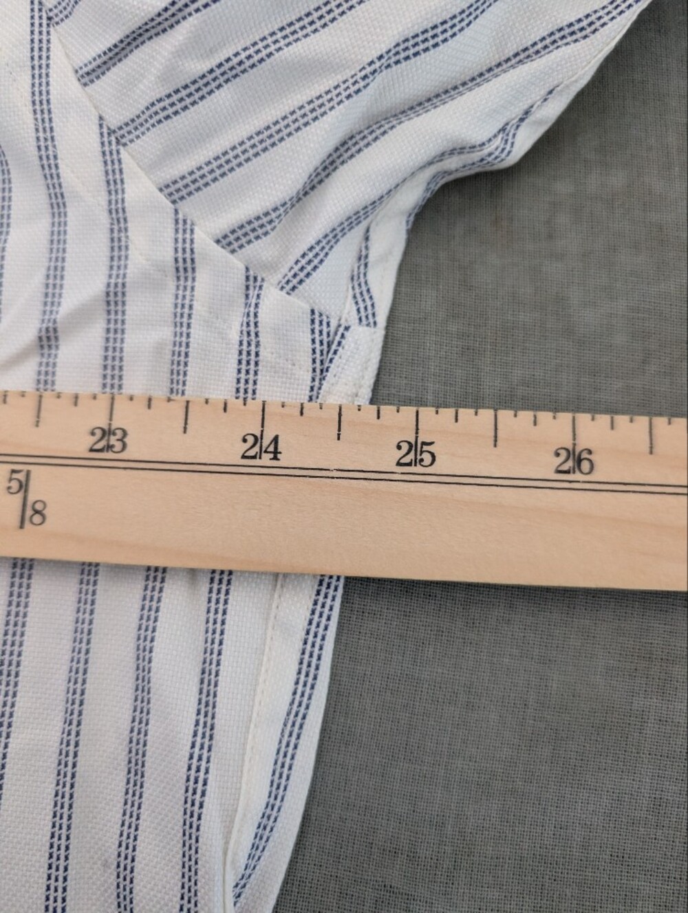 Giorgio Armani White Shirt with Blue Pinstripes Vintage! - Picture 5 of 6
